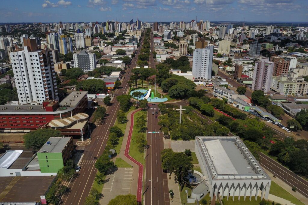 A cidade de Cascavel, vista de cima