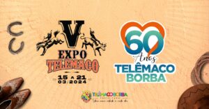 Logotipos da Exposição Telêmaco Borba e do aniversário de 60 anos da cidade de Telêmaco Broba