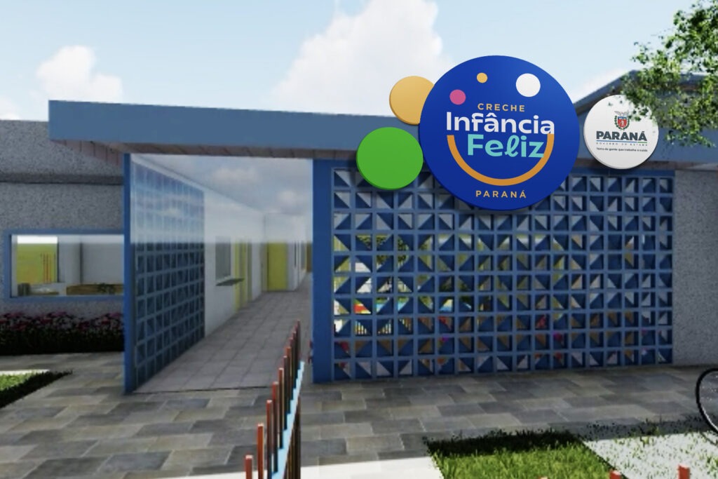 Fachada do projeto de uma creche do programa Infância Feliz