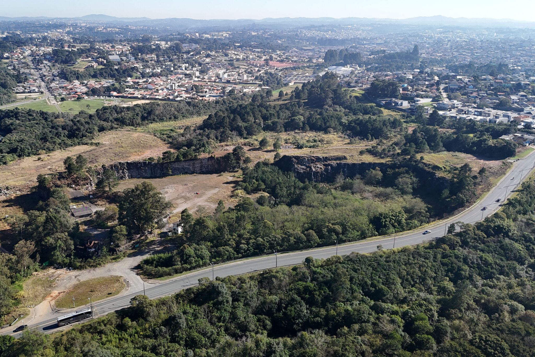 Imagem aérea da Pedreira do Atuba