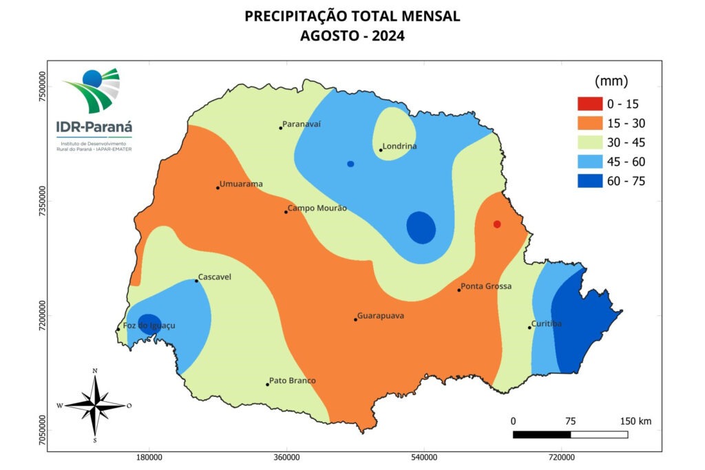 Mapa de precipitação