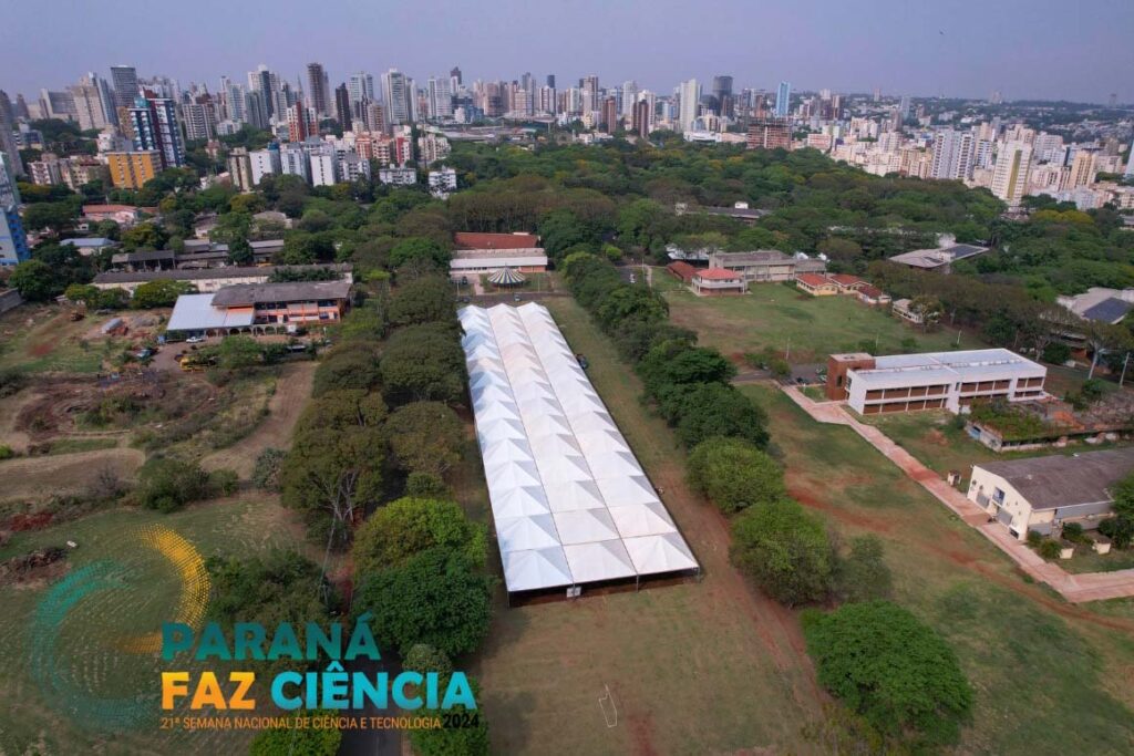 Imagem aérea de área onde evento vai acontecer