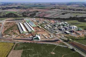 Vista aérea do complexo agroindustrial do Grupo Potencial na Lapa