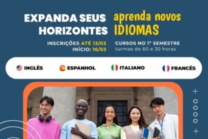 Panfleto descreve os prazos e a oferta de idiomas para os cursos da Uenp no primeiro semestre de 2026