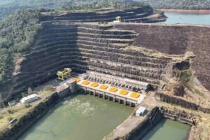 Vista aérea da Usina Foz do Areia, da Copel, no Rio Iguaçu