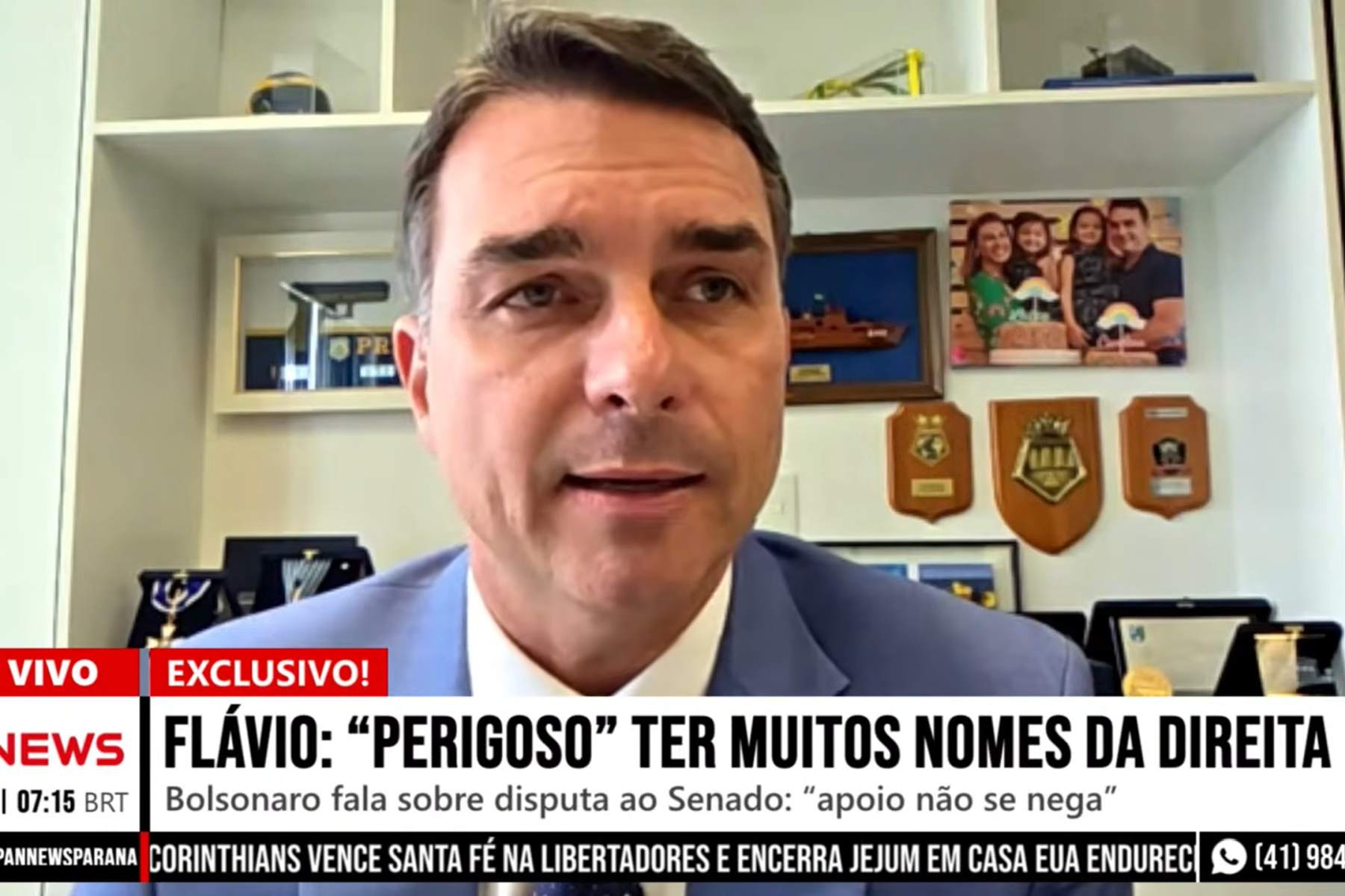 Flávio Bolsonaro faz “apelo” para que Cristina Graeml não seja candidata ao Senado